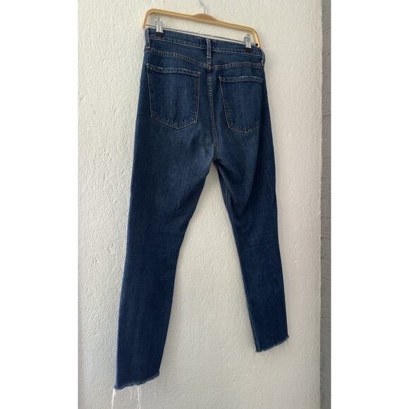 AGOLDE 27 High Rise Straight Crop Raw Hem Button Fly Denim Jeans Stretch EUC - Picture 11 of 11
